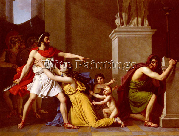 FRENCH NARCISSE PIERRE GUERINPYRRHUS AND POLITES ARTIST PAINTING HANDMADE CANVAS