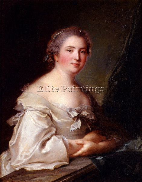 JEAN-MARC NATTIER PORTRAIT OF A LADY LEANING ON A BALUSTRADE ARTIST PAINTING OIL