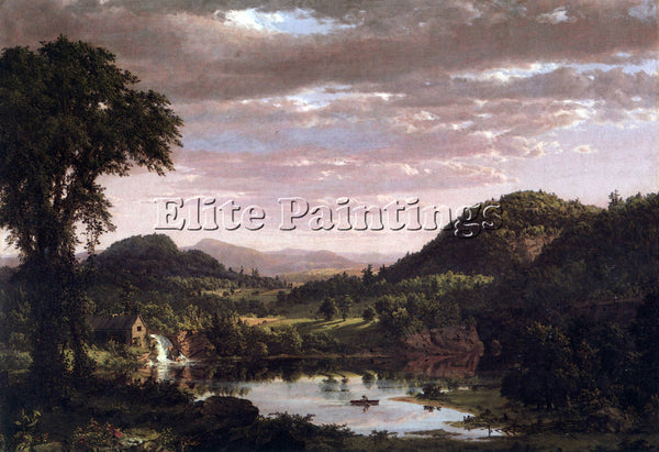 HUDSON RIVER NEW ENGLAND LANDSCAPE BY FREDERICK EDWIN CHURCH ARTIST PAINTING OIL
