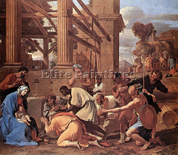 NICOLAS POUSSIN ADORATION OF THE MAGI 1 ARTIST PAINTING REPRODUCTION HANDMADE