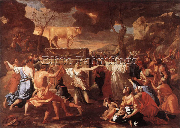 NICOLAS POUSSIN ADORATION OF THE GOLDEN CALF 1 ARTIST PAINTING REPRODUCTION OIL