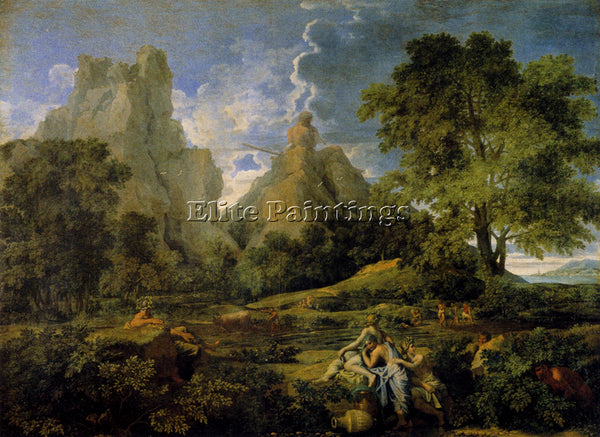 NICOLAS POUSSIN LANDSCAPE WITHPOLYPHEMUS ARTIST PAINTING REPRODUCTION HANDMADE
