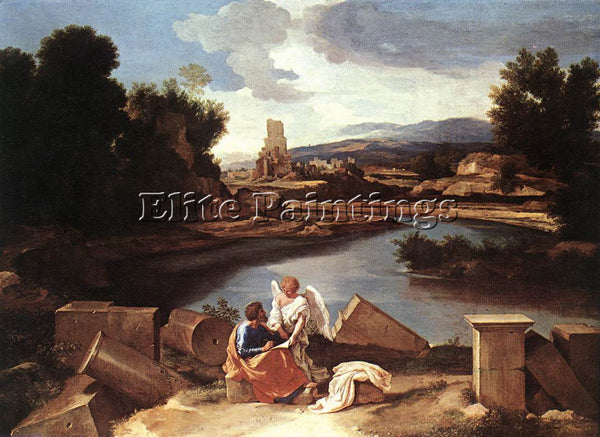 NICOLAS POUSSIN ST MATTHEW AND THE ANGEL ARTIST PAINTING REPRODUCTION HANDMADE