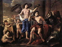 NICOLAS POUSSIN VICTORIOUS DAVID ARTIST PAINTING REPRODUCTION HANDMADE OIL REPRO