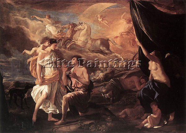 NICOLAS POUSSIN  SELENE AND ENDYMION ARTIST PAINTING REPRODUCTION HANDMADE OIL