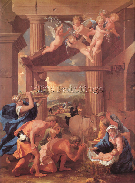 NICOLAS POUSSIN  THE ADORATION OF THE SHEPHERDS ARTIST PAINTING REPRODUCTION OIL