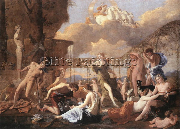 NICOLAS POUSSIN  THE EMPIRE OF FLORA ARTIST PAINTING REPRODUCTION HANDMADE OIL