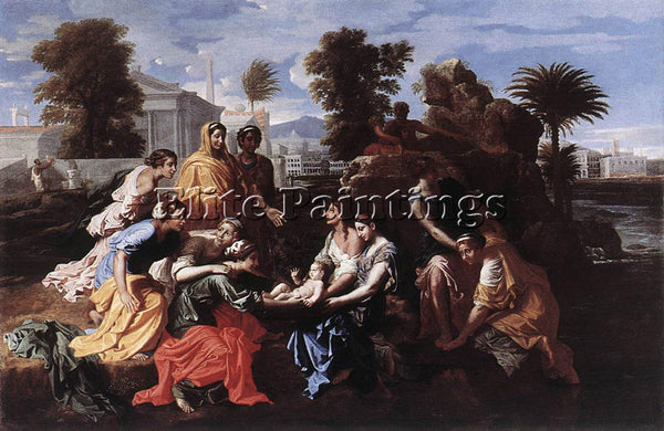 NICOLAS POUSSIN  THE FINDING OF MOSES ARTIST PAINTING REPRODUCTION HANDMADE OIL