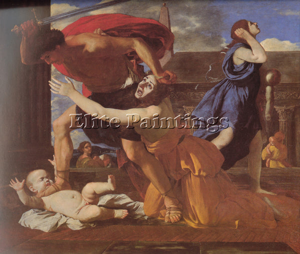 NICOLAS POUSSIN  THE MASSACRE OF THE INNOCENTS ARTIST PAINTING REPRODUCTION OIL