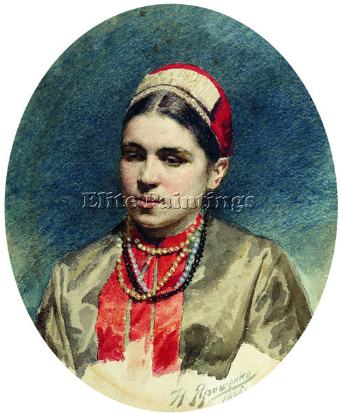 NIKOLAI YAROSHENKO PORTRAIT OF P STREPETOVA 1886 ARTIST PAINTING HANDMADE CANVAS