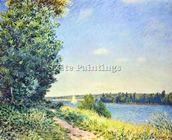 ALFRED SISLEY NORMANDY PATH ON THE WATER IN THE EVENING AT SAHURS ARTIST CANVAS
