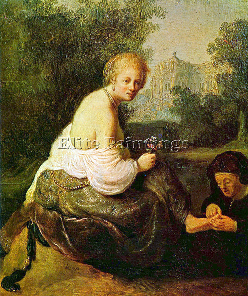 REMBRANDT OLD AND YOUNG WOMAN ARTIST PAINTING REPRODUCTION HANDMADE CANVAS REPRO