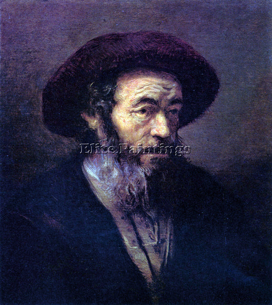REMBRANDT OLD MAN WITH A FUR CAP ARTIST PAINTING REPRODUCTION HANDMADE OIL REPRO