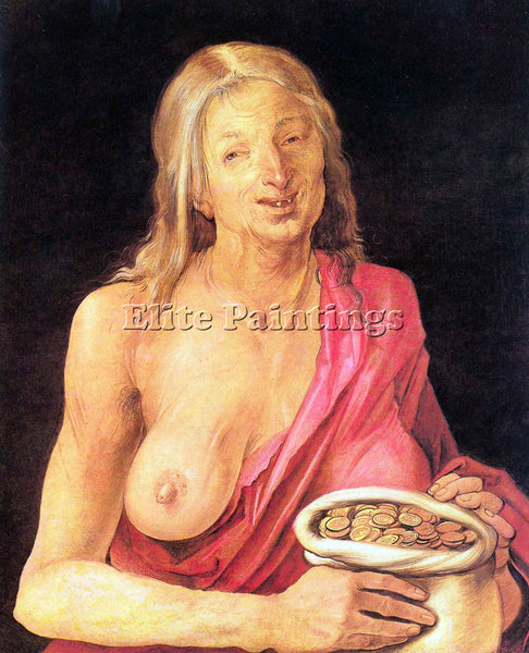 DURER OLD WOMAN WITH A PURSE ARTIST PAINTING REPRODUCTION HANDMADE CANVAS REPRO