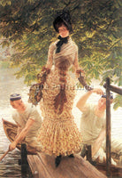 TISSOT ON THE THAMES ARTIST PAINTING REPRODUCTION HANDMADE OIL CANVAS REPRO WALL