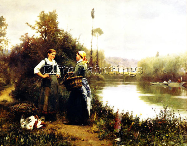 DANIEL RIDGWAY KNIGHT ON THE WAY TO MARKET ARTIST PAINTING REPRODUCTION HANDMADE