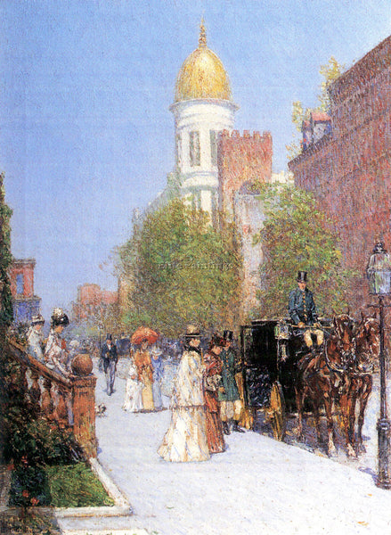 HASSAM ONE SPRING MORNING ARTIST PAINTING REPRODUCTION HANDMADE OIL CANVAS REPRO