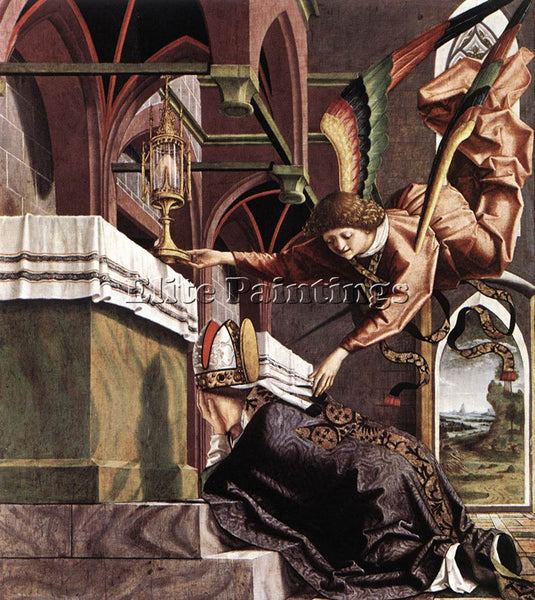 MICHAEL PACHER ALTARPIECE OF THE CHURCH FATHERS VISION OF ST SIGISBERT PAINTING