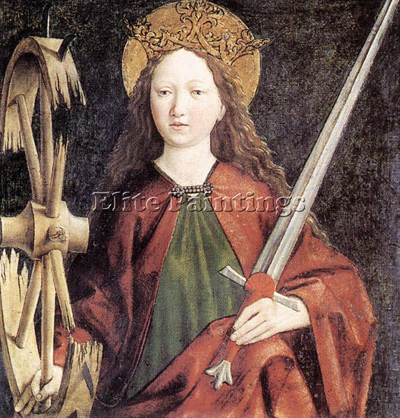 MICHAEL PACHER ST CATHERINE ARTIST PAINTING REPRODUCTION HANDMADE OIL CANVAS ART