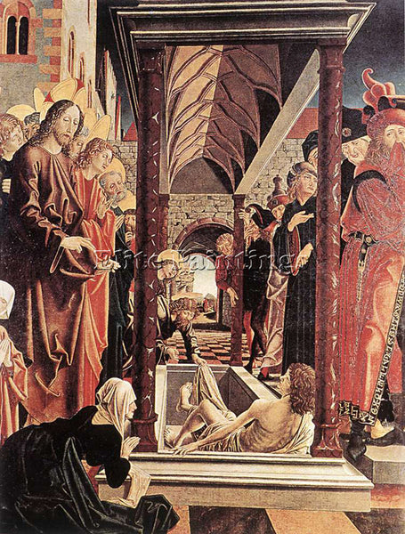 MICHAEL PACHER ST WOLFGANG ALTARPIECE RESURRECTION OF LAZAR ARTIST PAINTING OIL