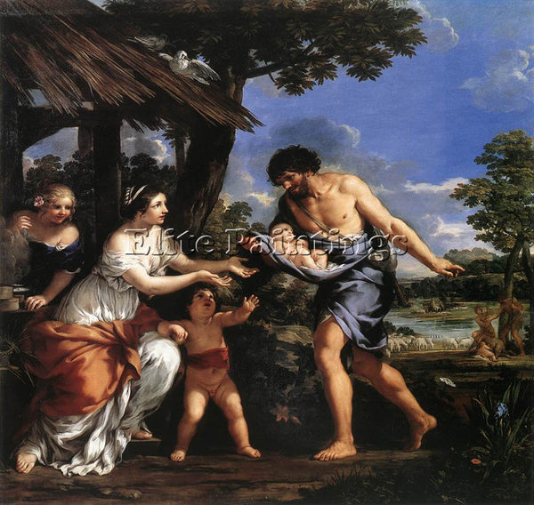 PIETRO DA CORTONA ROMULUS AND REMS GIVEN SHELTER BY FAUSTULUS PAINTING HANDMADE