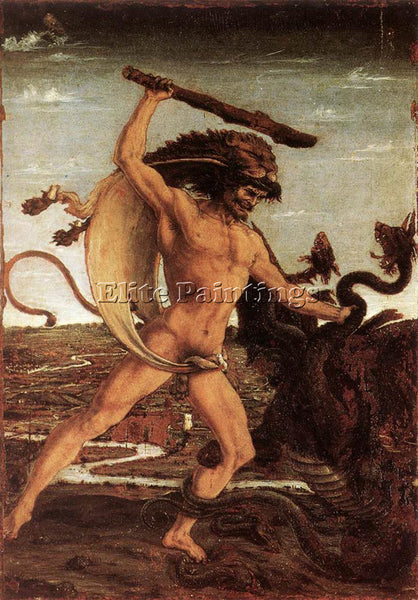 ANTONIO POLLAIOLO  HERCULES AND THE HYDRA ARTIST PAINTING REPRODUCTION HANDMADE