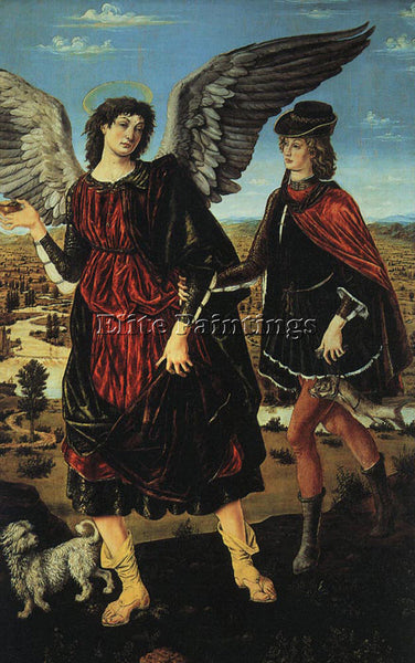 ANTONIO POLLAIOLO  TOBIAS AND THE ANGEL ARTIST PAINTING REPRODUCTION HANDMADE