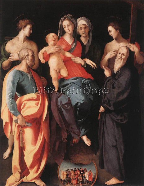 JACOPO PONTORMO MADONNA AND CHILD WITH ST ANNE AND OTHER SAINTS ARTIST PAINTING