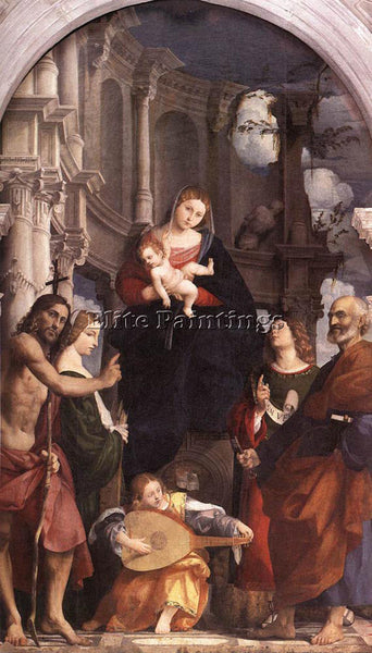 PORDENONE MADONNA AND CHILD ENTHRONED WITH SAINTS ARTIST PAINTING REPRODUCTION