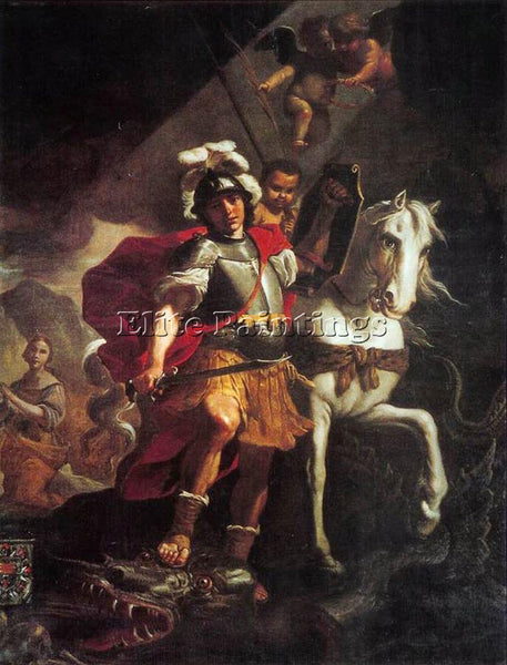 MATTIA PRETI ST GEORGE VICTORIOUS OVER THE DRAGON ARTIST PAINTING REPRODUCTION