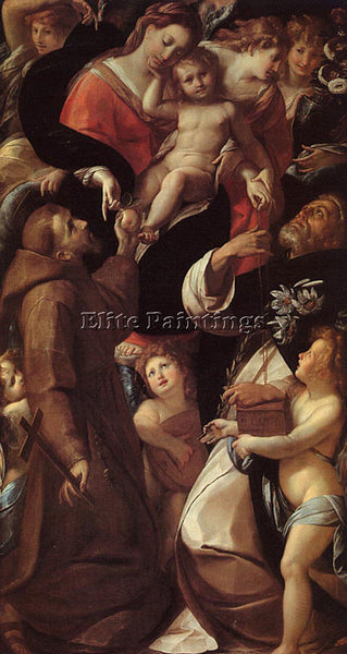 GIULIO CESARE PROCACCINI MADONNA AND CHILD WITH SAINTS AND ANGELS ARTIST CANVAS