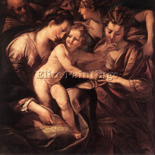 GIULIO CESARE PROCACCINI THE MYSTIC MARRIAGE OF ST CATHERINE ARTIST PAINTING OIL