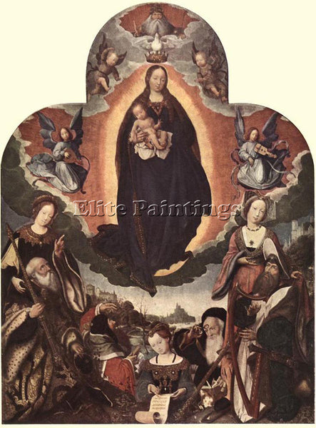 JAN PROVOST THE CORONATION OF THE VIRGIN ARTIST PAINTING REPRODUCTION HANDMADE