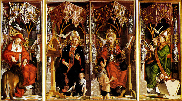 MICHAEL PACHER PACHER MICAEL ALTAR OF THE FOUR LATIN FATHERS ARTIST PAINTING OIL