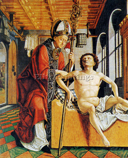 MICHAEL PACHER ST AUGUSTINE FREEING A PRISONER ARTIST PAINTING REPRODUCTION OIL