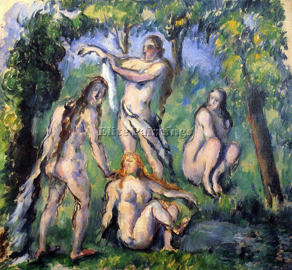 CEZANNE BATHERS 2 ARTIST PAINTING REPRODUCTION HANDMADE CANVAS REPRO WALL DECO