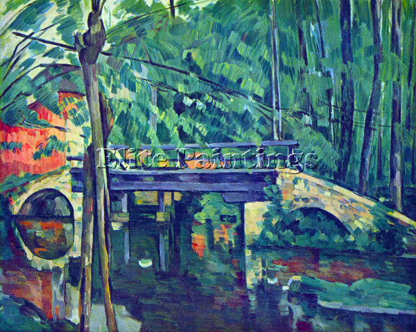 CEZANNE BRIDGE IN THE FOREST ARTIST PAINTING REPRODUCTION HANDMADE CANVAS REPRO