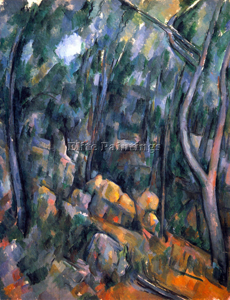 CEZANNE FOREST CAVES IN THE CLIFFS ABOVE THE CHATEAU NOIR ARTIST PAINTING CANVAS