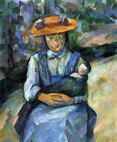 CEZANNE GIRL WITH DOLL ARTIST PAINTING REPRODUCTION HANDMADE CANVAS REPRO WALL