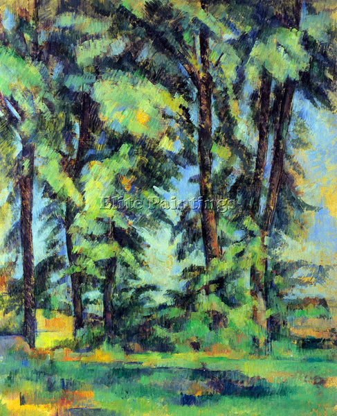 CEZANNE HIGH TREES IN THE JAS DE BOUFFAN ARTIST PAINTING REPRODUCTION HANDMADE