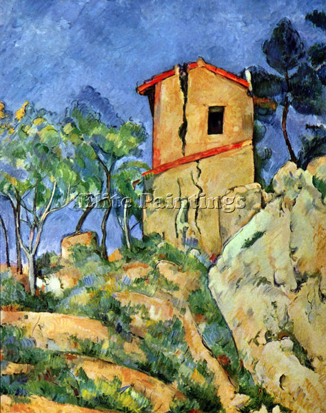 CEZANNE HOUSE WITH WALLS ARTIST PAINTING REPRODUCTION HANDMADE CANVAS REPRO WALL