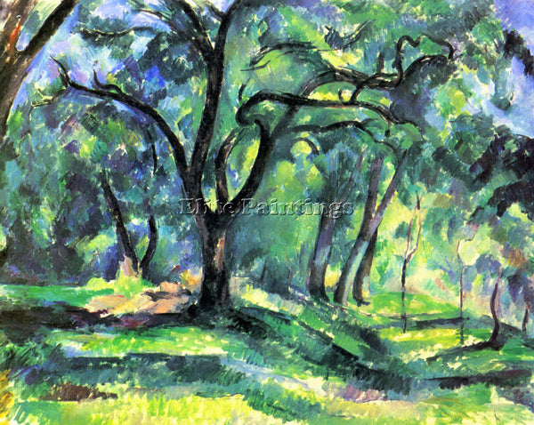 CEZANNE IN THE WOODS ARTIST PAINTING REPRODUCTION HANDMADE OIL CANVAS REPRO WALL