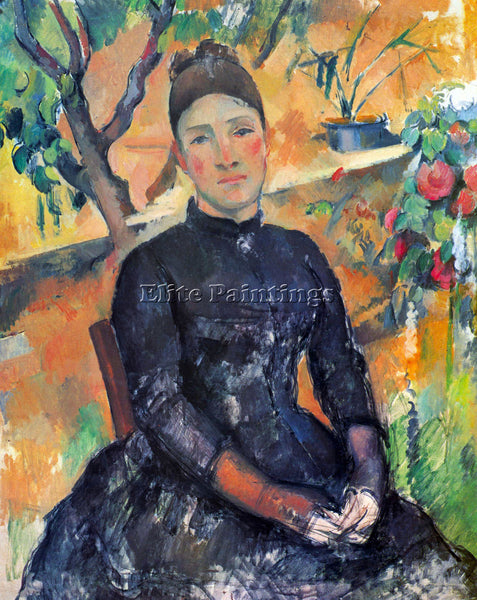 CEZANNE PORTRAIT OF MME CEZANNE IN THE GREENHOUSE ARTIST PAINTING REPRODUCTION
