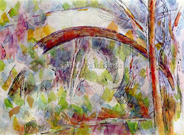 CEZANNE RIVER AT THE BRIDGE OF THREE SOURCES ARTIST PAINTING HANDMADE OIL CANVAS