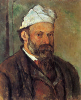 CEZANNE SELF PORTRAIT WITH A WHITE TURBAN ARTIST PAINTING REPRODUCTION HANDMADE