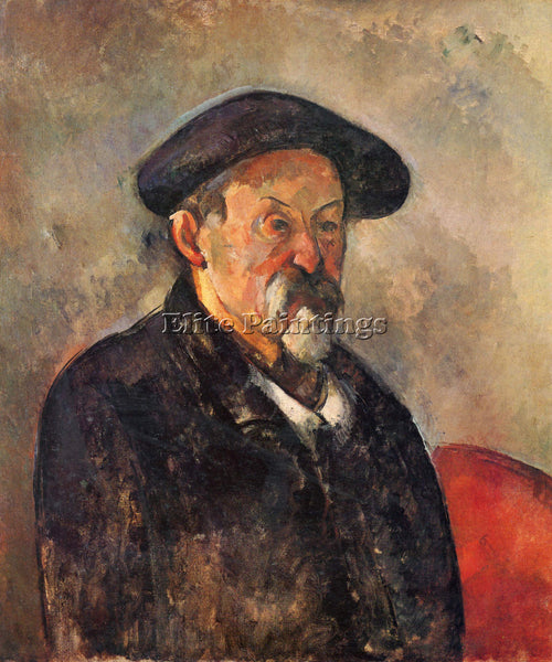 CEZANNE SELF PORTRAIT WITH BERET ARTIST PAINTING REPRODUCTION HANDMADE OIL REPRO