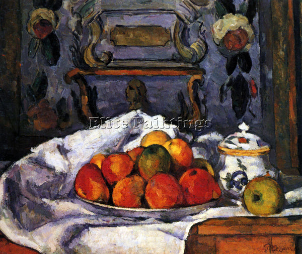 CEZANNE STILL LIFE BOWL OF APPLES ARTIST PAINTING REPRODUCTION HANDMADE OIL DECO