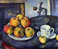 CEZANNE STILL LIFE WITH A BOTTLE AND APPLE CART ARTIST PAINTING REPRODUCTION OIL