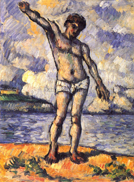 CEZANNE SWIMMER WITH OUTSTRETCHED ARMS ARTIST PAINTING REPRODUCTION HANDMADE OIL