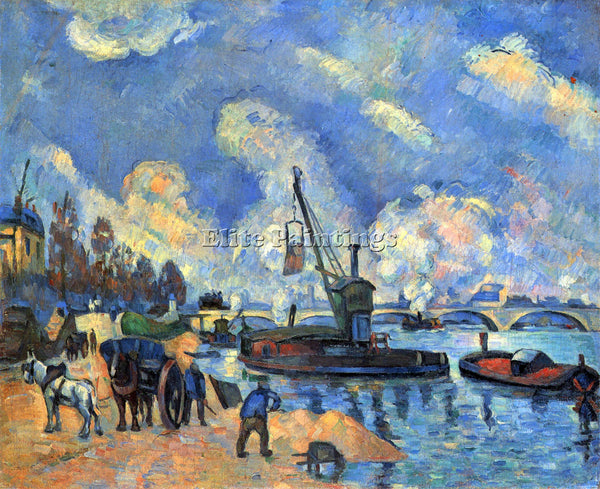 CEZANNE THE SEINE AT BERCY ARTIST PAINTING REPRODUCTION HANDMADE OIL CANVAS DECO